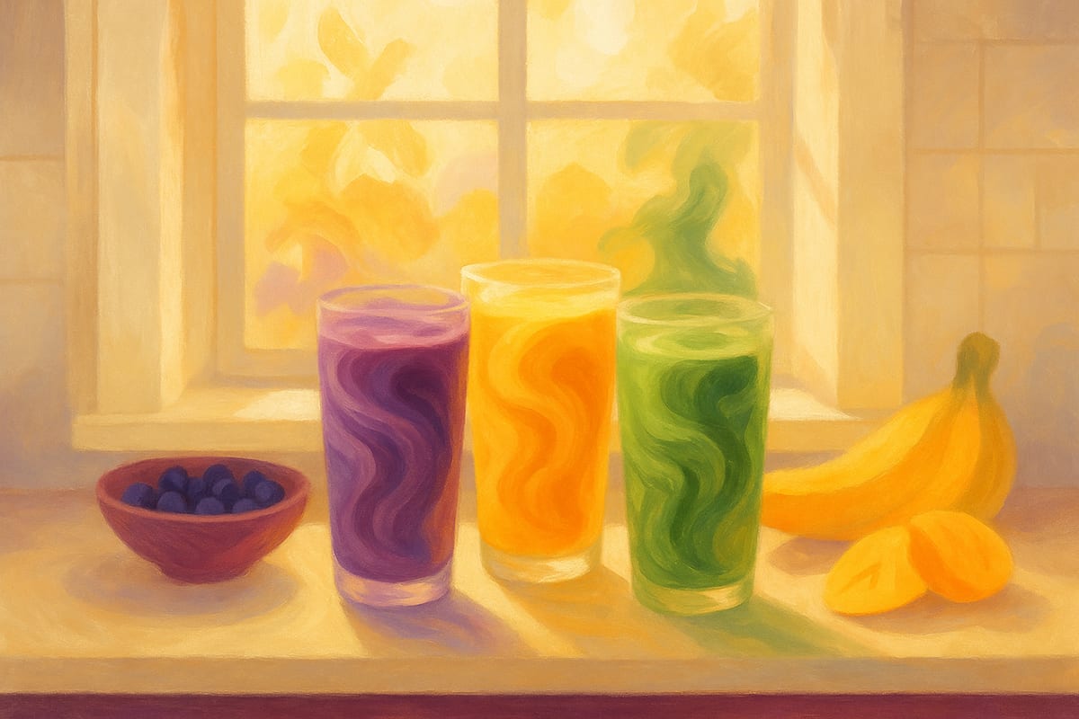 Personal & Smoothie Blenders — generic kitchen blending editorial illustration